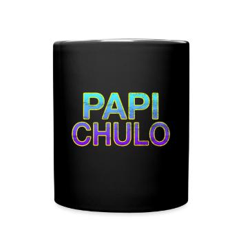 Papi Chulo - Stylischer Schriftzug - Tasse einfarbig - Schwarz - Vorne