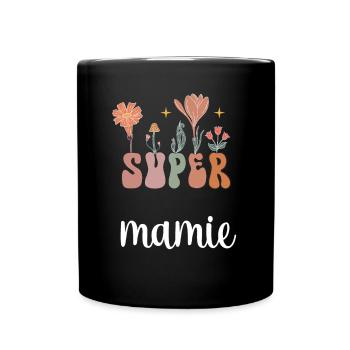Super Granny Boho Bohemian Flowers Granny Gift - Full Colour Mug - black - Front