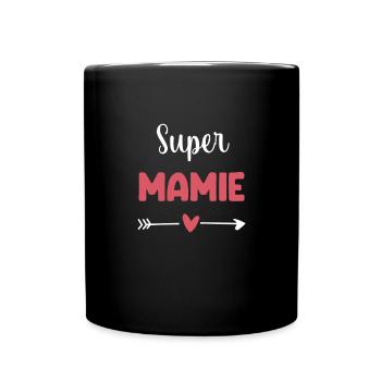 Super Oma Herz Geschenk Oma - Tasse einfarbig - Schwarz - Vorne