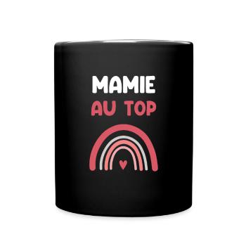 Granny at the top rainbow granny gift - Full Colour Mug - black - Front
