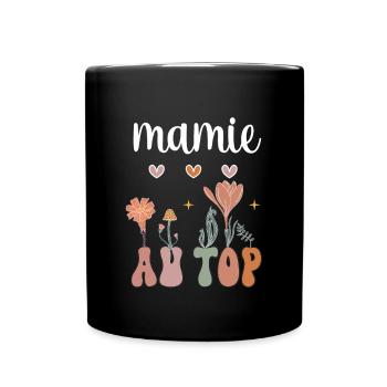 Granny at the top boho bohemian flowers gift granny - Full Colour Mug - black - Front