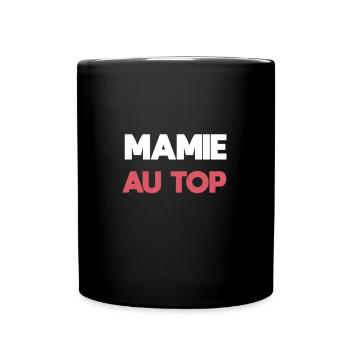 Oma an der Spitze Oma Geschenk - Tasse einfarbig - Schwarz - Vorne
