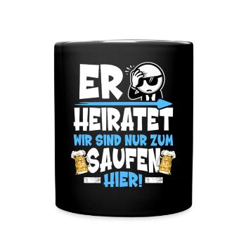 Poltern Männer T-Shirt Polterabend Männer Polterer - Tasse einfarbig - Schwarz - Vorne
