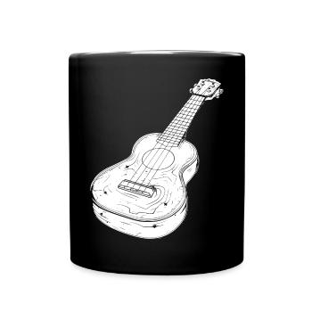 Ukulele Zeichnung - Tasse einfarbig - Schwarz - Vorne