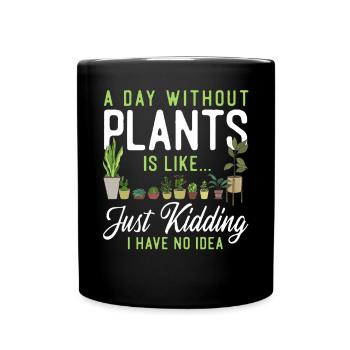 Amateur de plantes jardiner une journée - Mug uni - noir - Devant
