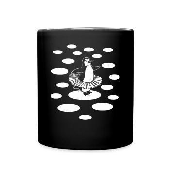 Pinguin Ballett Tanz auf Eis - Tasse einfarbig - Schwarz - Vorne