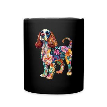 Cavalier King Charles - Tasse einfarbig - Schwarz - Vorne