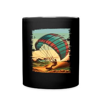 Kitesurfen Kitesurfer Kiteboard - Tasse einfarbig - Schwarz - Vorne