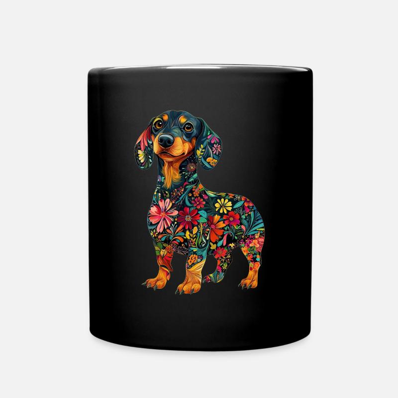 Dackel - Tasse einfarbig - Schwarz
