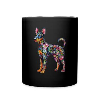 Dobermann - Tasse einfarbig - Schwarz - Vorne