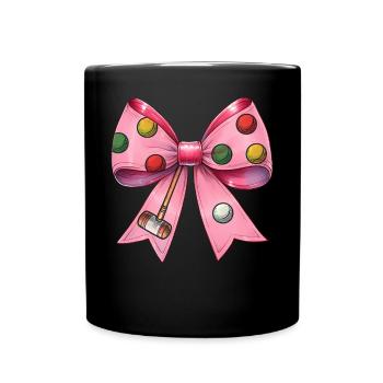 Coquette Bogen Krocketschläger Ball Mütter Tag - Tasse einfarbig - Schwarz - Vorne