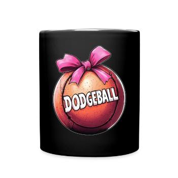 Coquette Bow Dodgeball Team Pink Ribbon Mom - Tasse einfarbig - Schwarz - Vorne