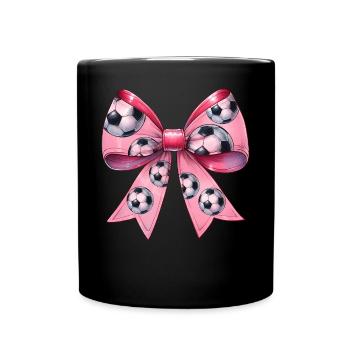 Coquette Bow Soccer Ballon Motif Fête des Mères - Mug uni - noir - Devant