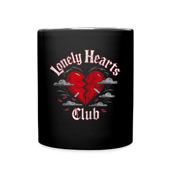 Lonely Hearts Club – Gebrochenes Herz Design - Tasse einfarbig - Schwarz - Vorne