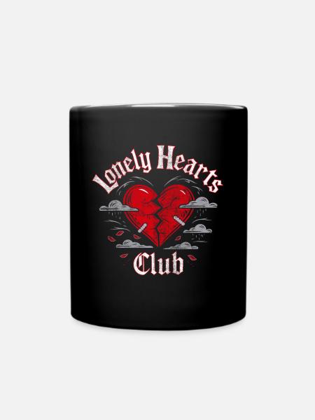 Lonely Hearts Club – Gebrochenes Herz Design - Tasse einfarbig - Schwarz
