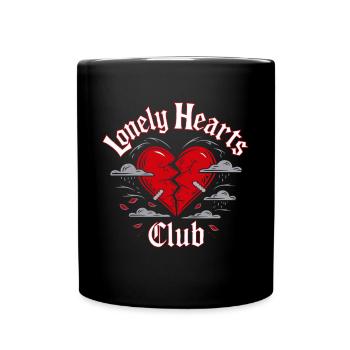 Lonely Hearts Club – Gebrochenes Herz Design - Tasse einfarbig - Schwarz - Vorne