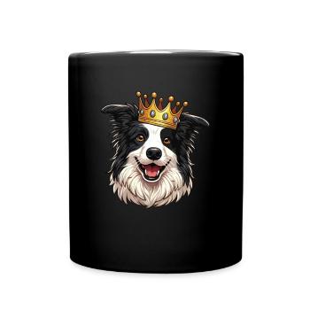 vintage Border Collie Dog - Tasse einfarbig - Schwarz - Vorne