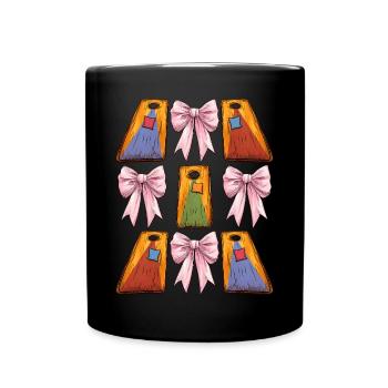 Coquette Bow Cornhole Board Bohnensack Mütter Tag - Tasse einfarbig - Schwarz - Vorne