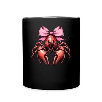 Coquette Bogen Langusten Flusskrebs Muttertag Rosa - Tasse einfarbig - Schwarz - Vorne