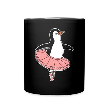 Pinguin Ballerina Im Tutu Tanz - Tasse einfarbig - Schwarz - Vorne
