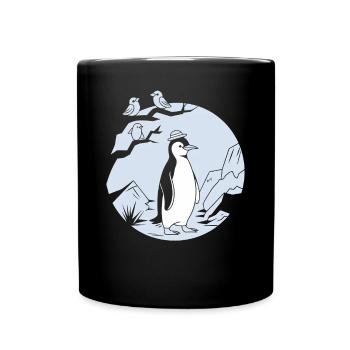 Observation des oiseaux avec les manchots dans les montagnes - Mug uni - noir - Devant