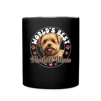 Norfolk Terrier Hund World's best Norfolk Mom - Tasse einfarbig - Schwarz - Vorne