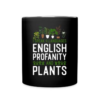 Amateur de plantes Jardinage Je parle 4 - Mug uni - noir - Devant