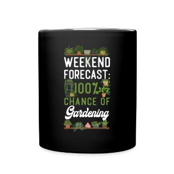 Week-end de jardinage pour les amoureux des plantes - Mug uni - noir - Devant