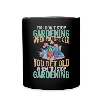 Garden Plants Gardener Garden Lover Planting - Full Colour Mug - black - Front