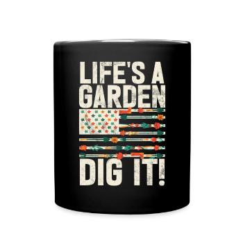 Garden Plants Gardener Garden Lover Planting - Full Colour Mug - black - Front