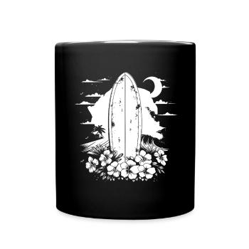 Surfbrett - Tasse einfarbig - Schwarz - Vorne