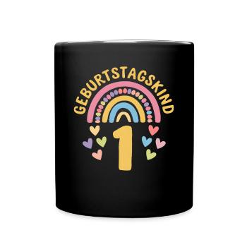 1st Birthday Girl Rainbow - Full Colour Mug - black - Front