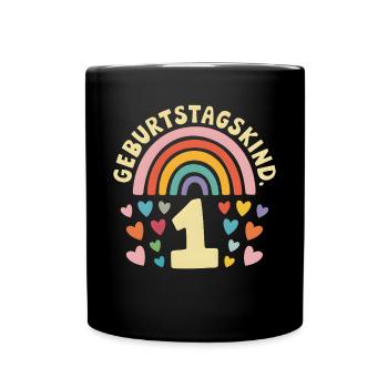 1st Birthday Girl Rainbow - Full Colour Mug - black - Front