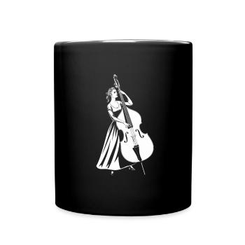 Contrebassiste élégant Contrebasse - Mug uni - noir - Devant