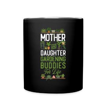 Plant Lover Gardening Mom Daughter - Full Colour Mug - black - Front