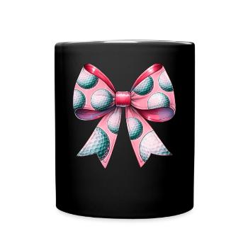Coquette Bow Balle de Golf Motif Fête des Mères Rose - Mug uni - noir - Devant