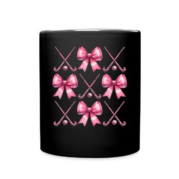 Coquette Bow Hockey sur gazon bâton balle fête des mères - Mug uni - noir - Devant