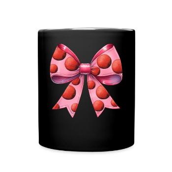Coquette Bow Kickball Muster Mothers Day Band - Tasse einfarbig - Schwarz - Vorne