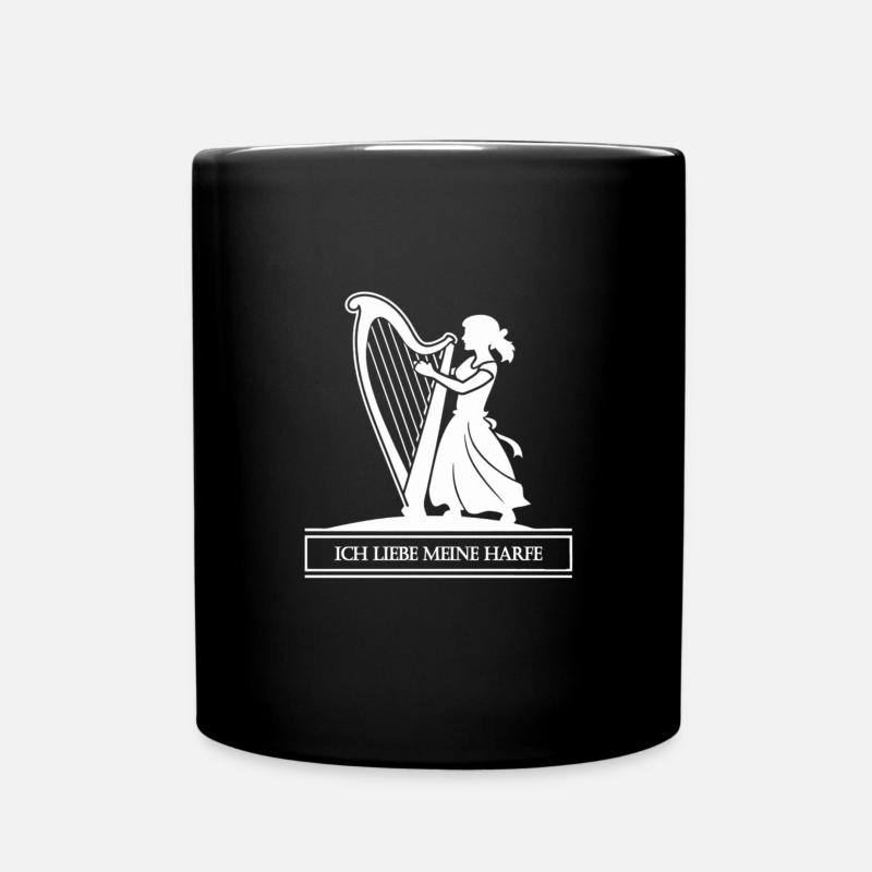 Ich liebe meine Harfe - Tasse einfarbig - Schwarz