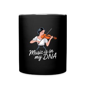 Violine - Music is in my DNA - Tasse einfarbig - Schwarz - Vorne
