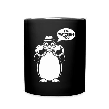 Sarcasmus: Ich Beobachte Dich Design - Tasse einfarbig - Schwarz - Vorne