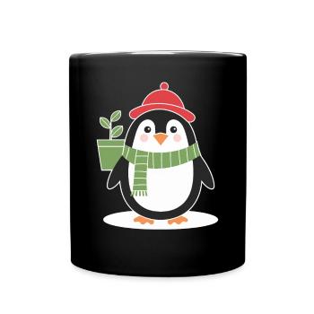 Gartenfreundlicher Pinguin für Gartenfreunde - Tasse einfarbig - Schwarz - Vorne