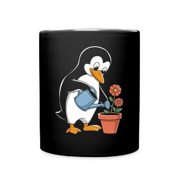 Gardening penguin Gardening happiness for gardeners - Full Colour Mug - black - Front
