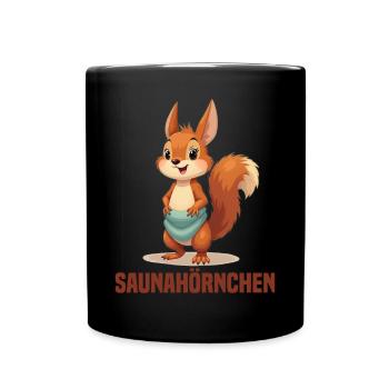 Sauna Saunameister Spruch Saunagänger Frauen - Tasse einfarbig - Schwarz - Vorne