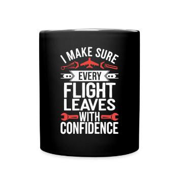 Aircraft Technician Avionics Maintenance Airport - Full Colour Mug - black - Front