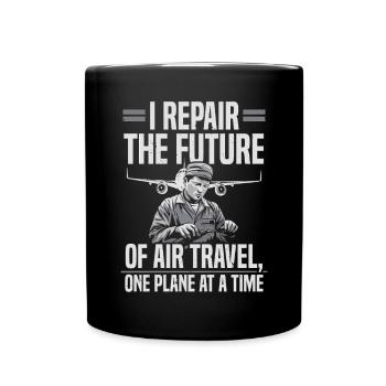 Aircraft Technician Avionics Maintenance Airport - Full Colour Mug - black - Front