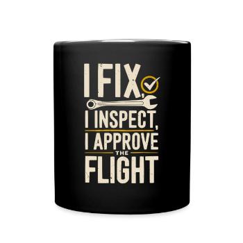 Aircraft Technician Avionics Maintenance Airport - Full Colour Mug - black - Front
