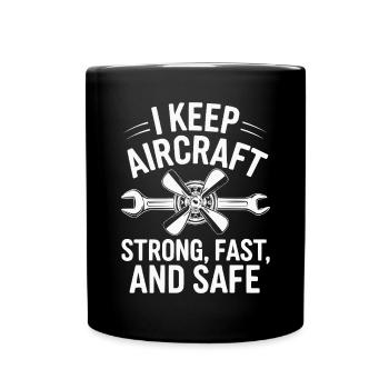 Aircraft Technician Avionics Maintenance Airport - Full Colour Mug - black - Front