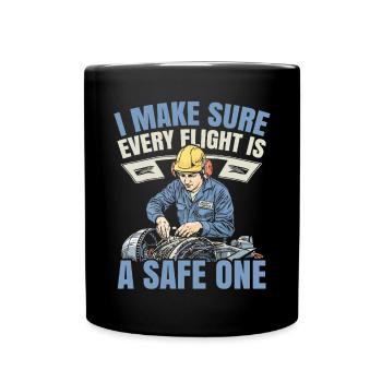 Aircraft Technician Avionics Maintenance Airport - Full Colour Mug - black - Front
