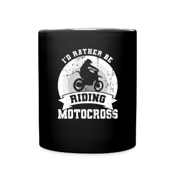 Ich würde lieber Motocross fahren - Tasse einfarbig - Schwarz - Vorne